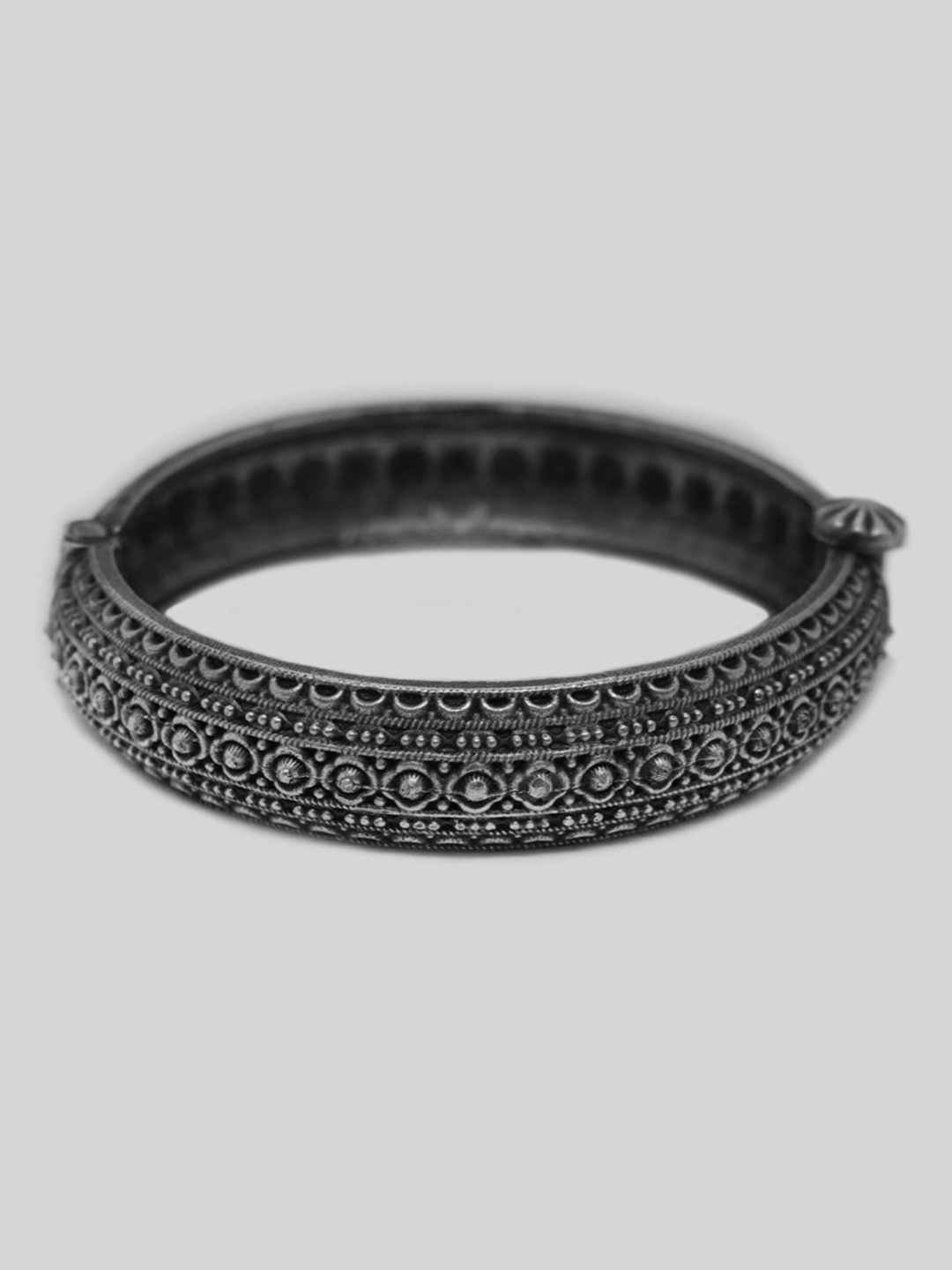 

Niscka Silver-Plated Stone Studded Bangles