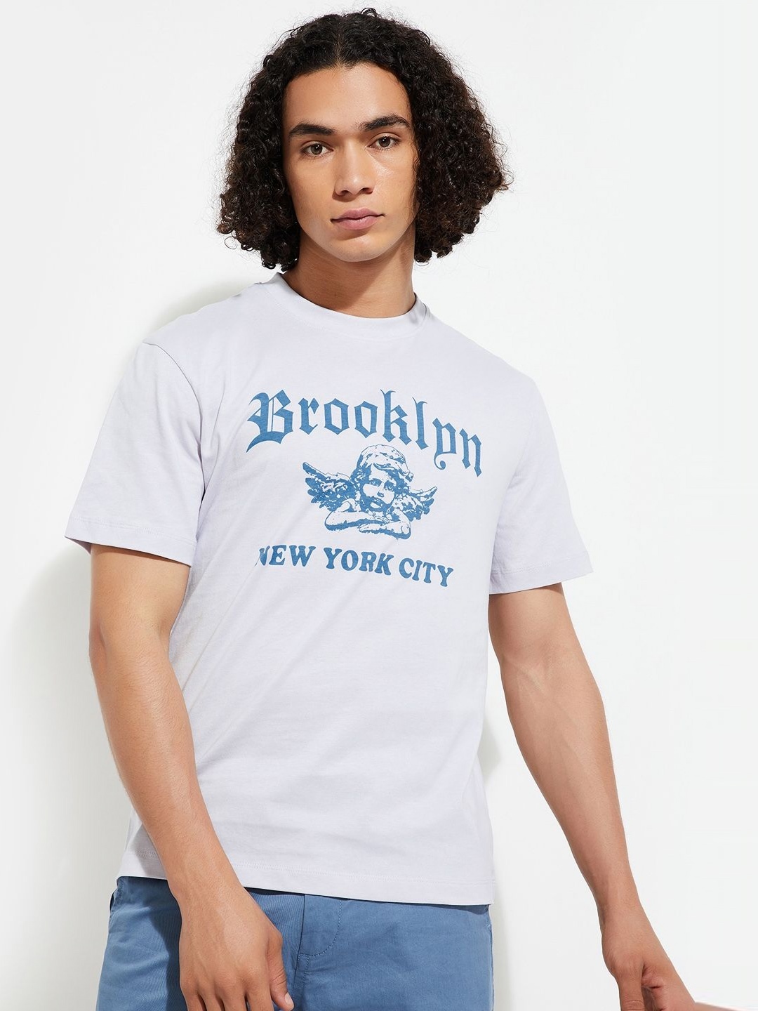 

max URB_N Men Typography Chest Print T-shirt, Purple
