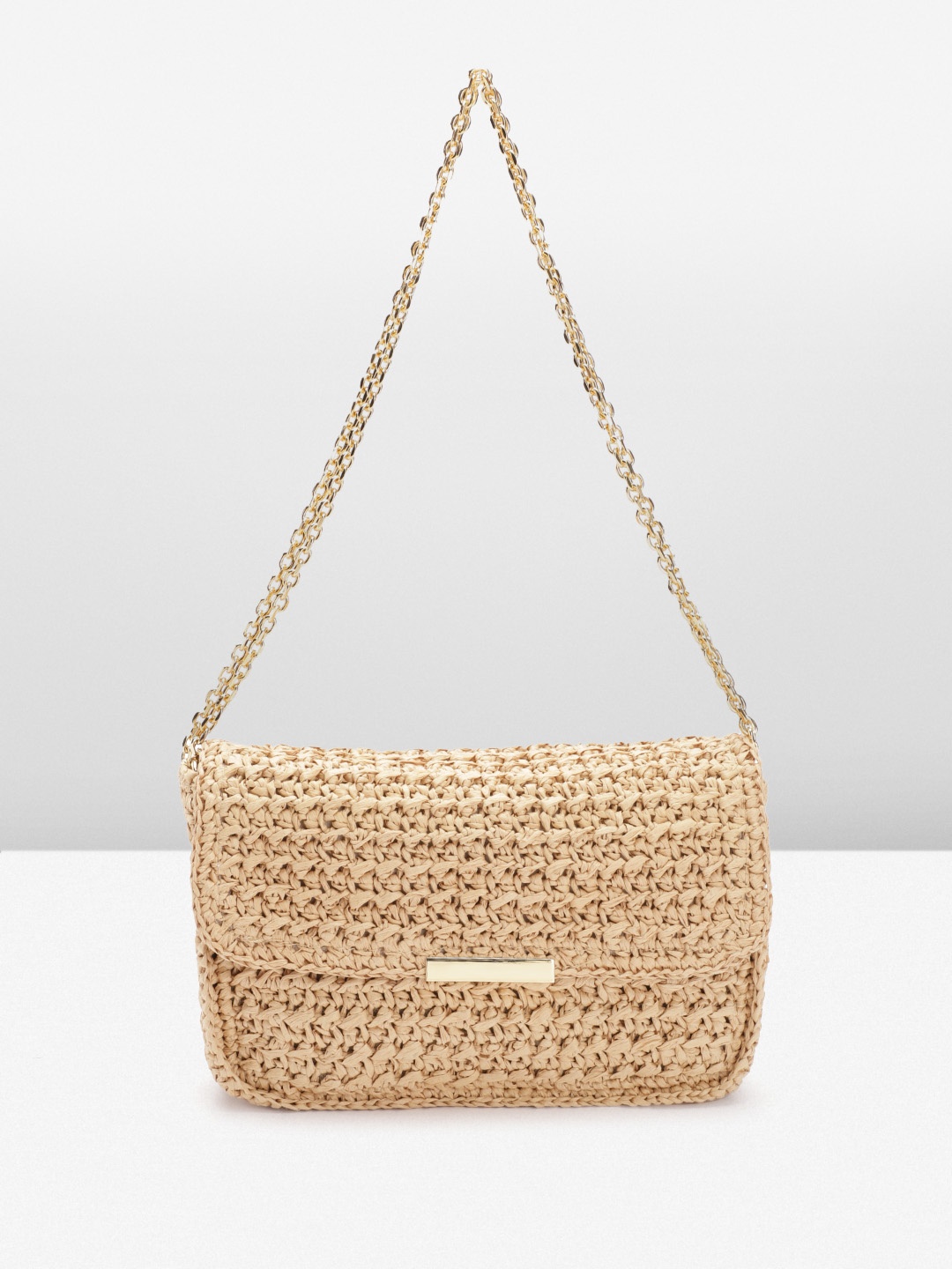 

MANGO Textured Structured Sling Bag, Beige