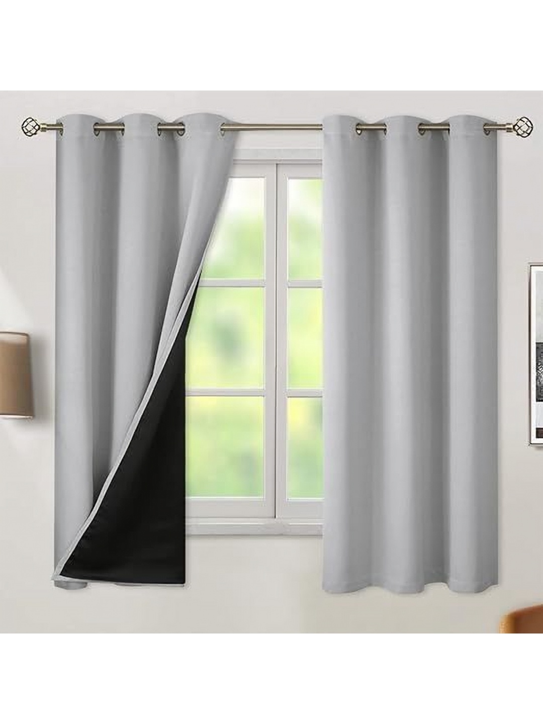 

BFAM Grey Black Out Window Curtain