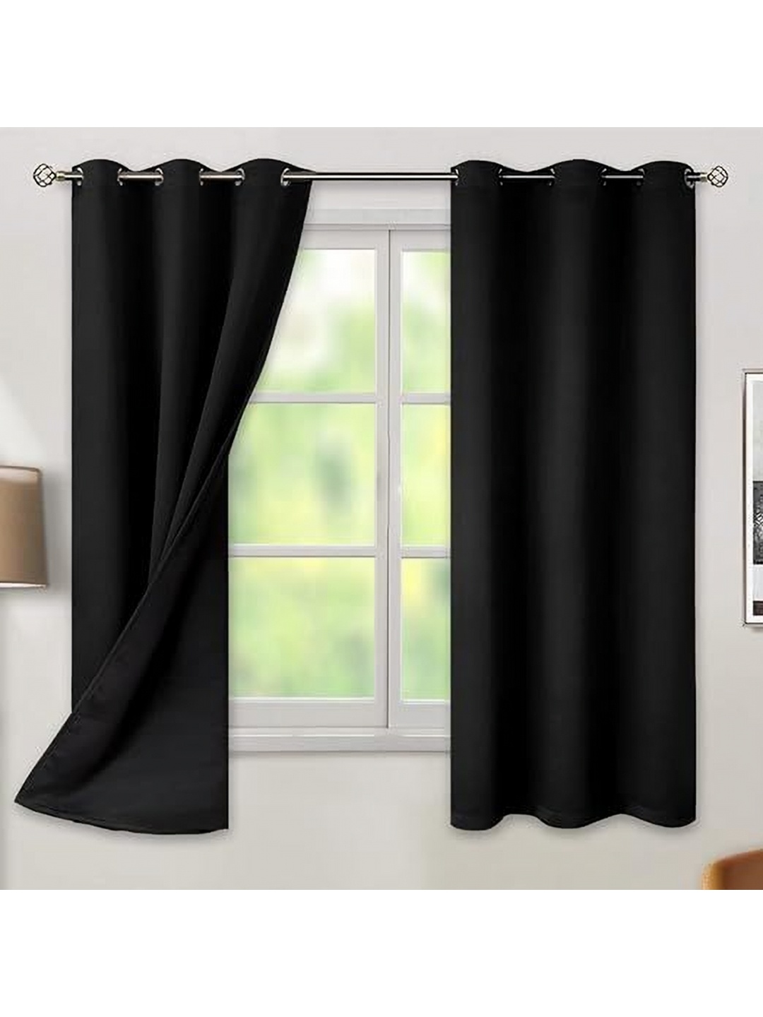 

BFAM Black Black Out Window Curtain