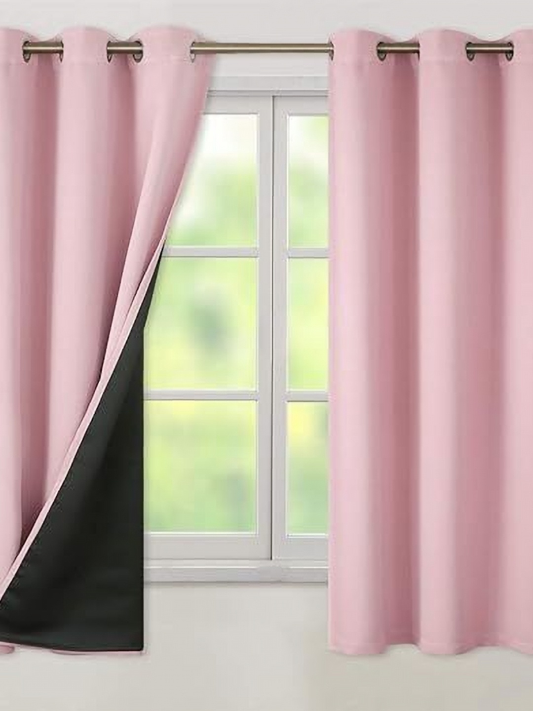 

BFAM Pink & Black Black Out Window Curtain