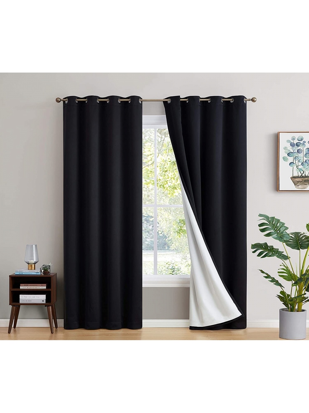 

BFAM Black & White Black Out Door Curtain