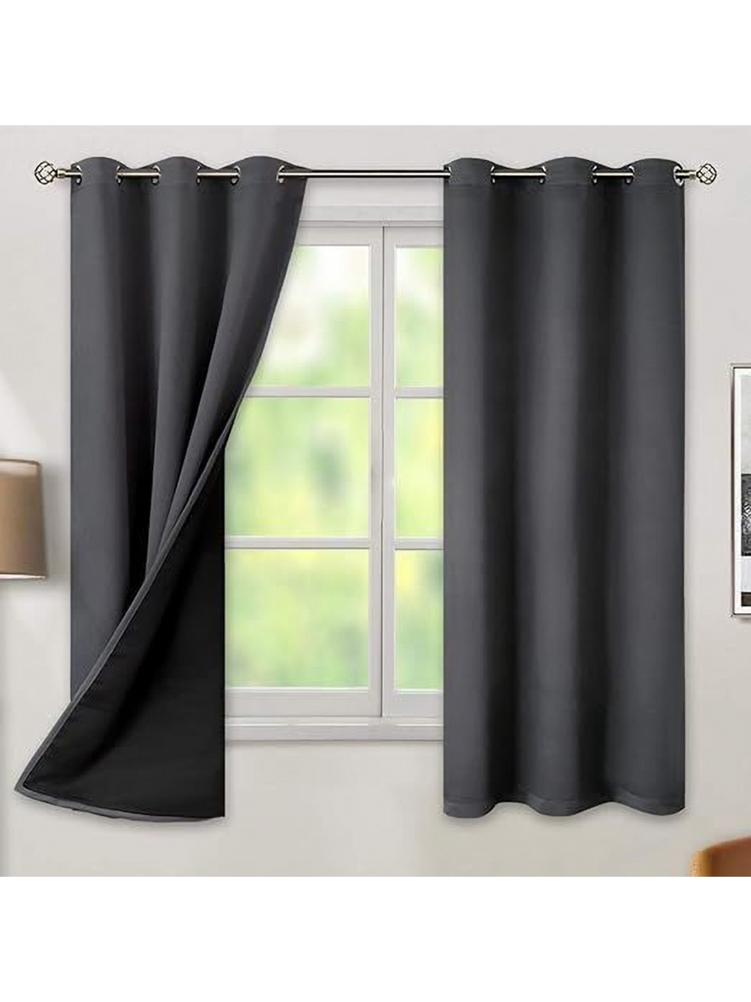 

BFAM Grey Black Out Door Curtain