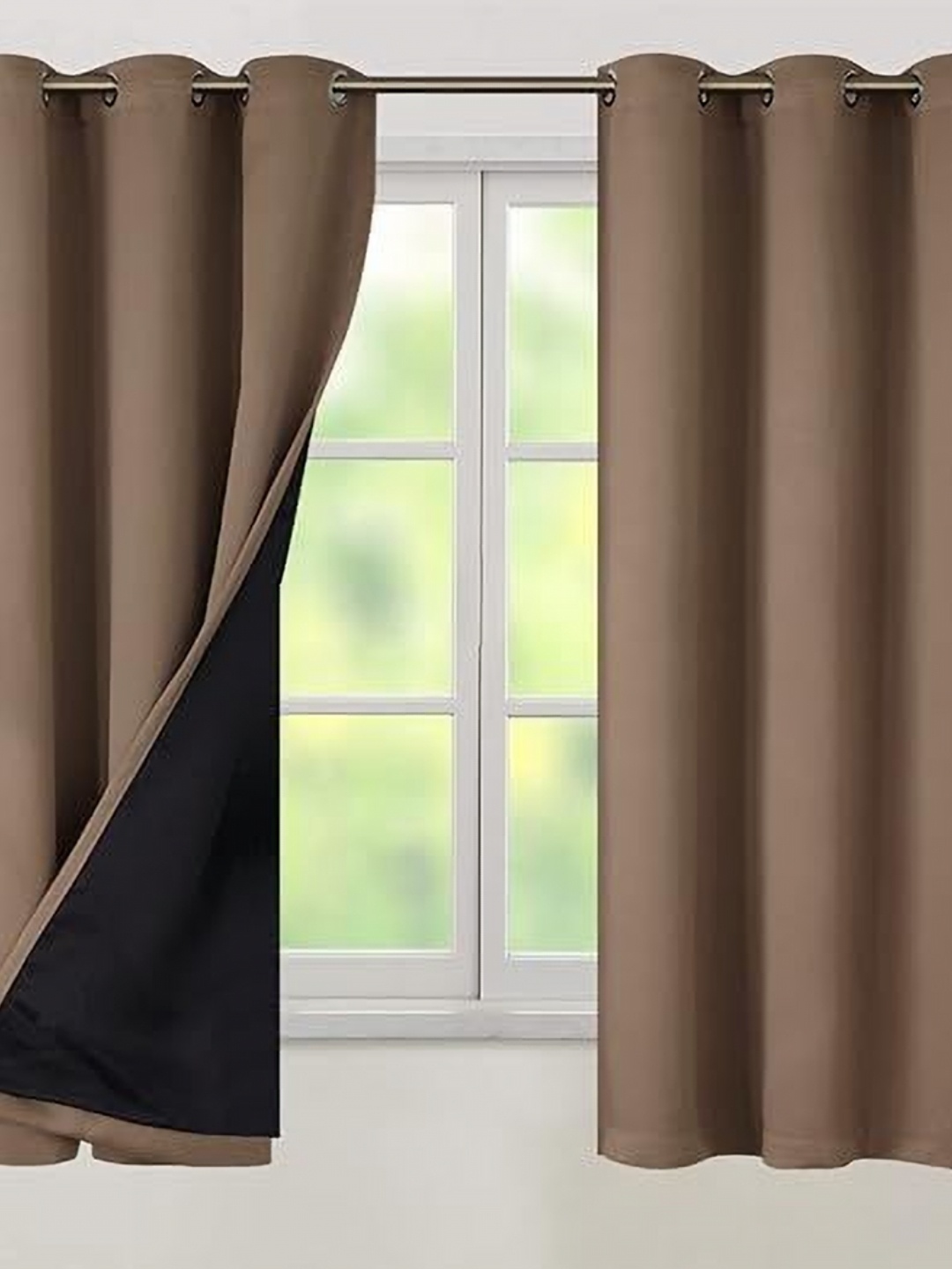 

BFAM Black & Brown Black Out Window Curtain