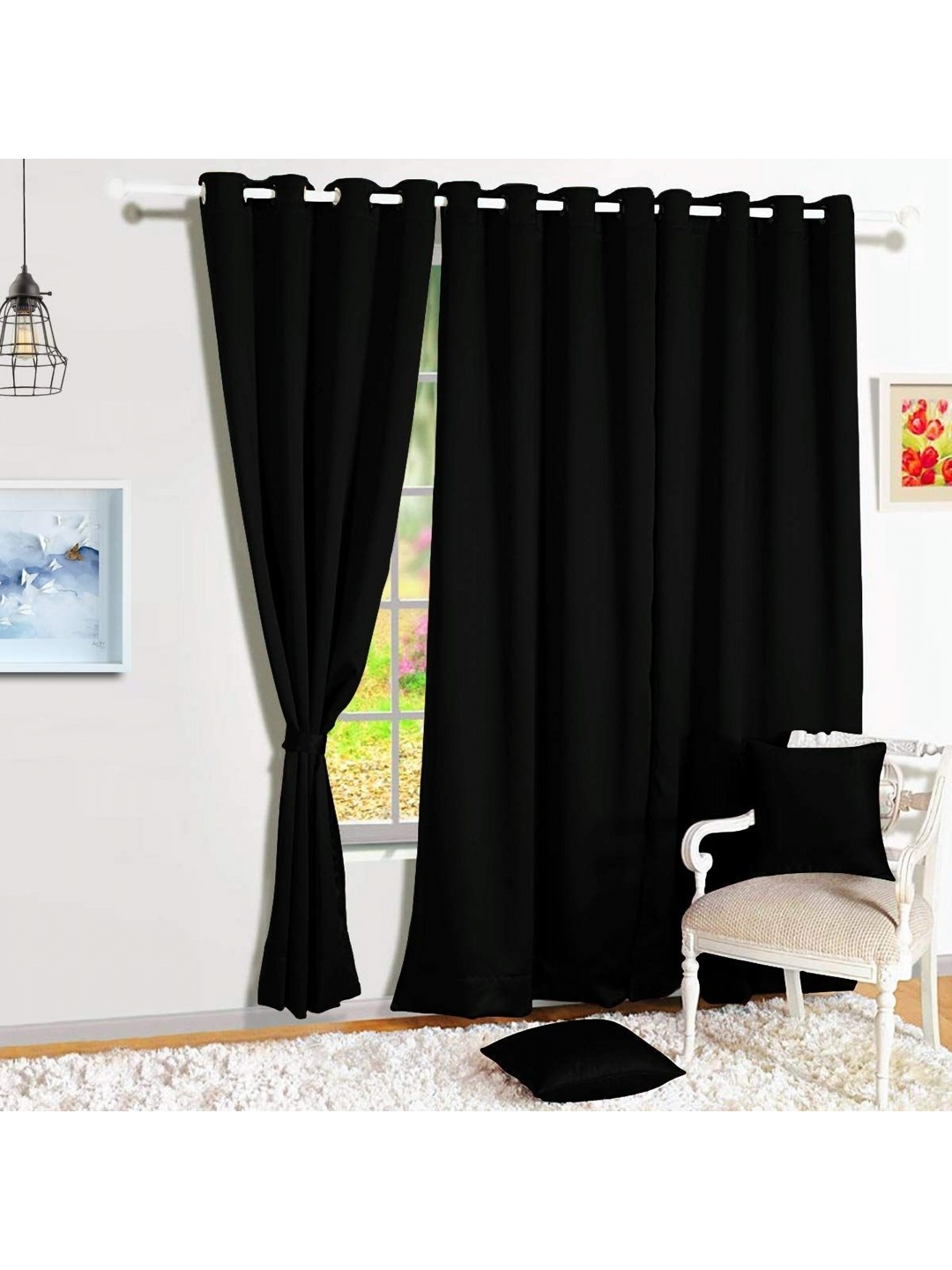 

BFAM Black Black Out Window Curtain