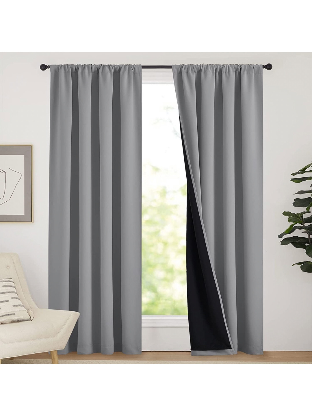 

BFAM Grey Black Out Door Curtain