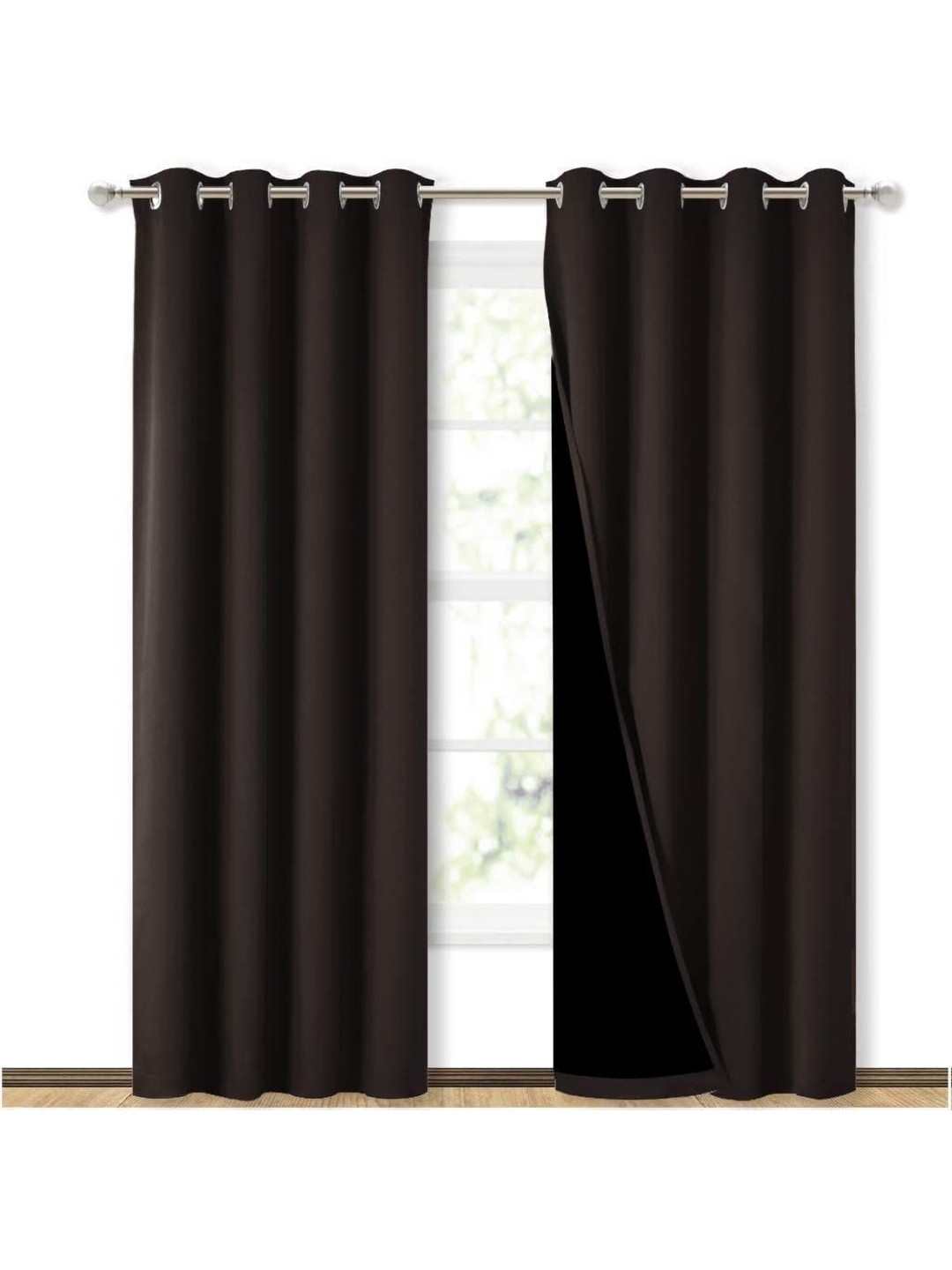

BFAM Brown & Black Black Out Door Curtain