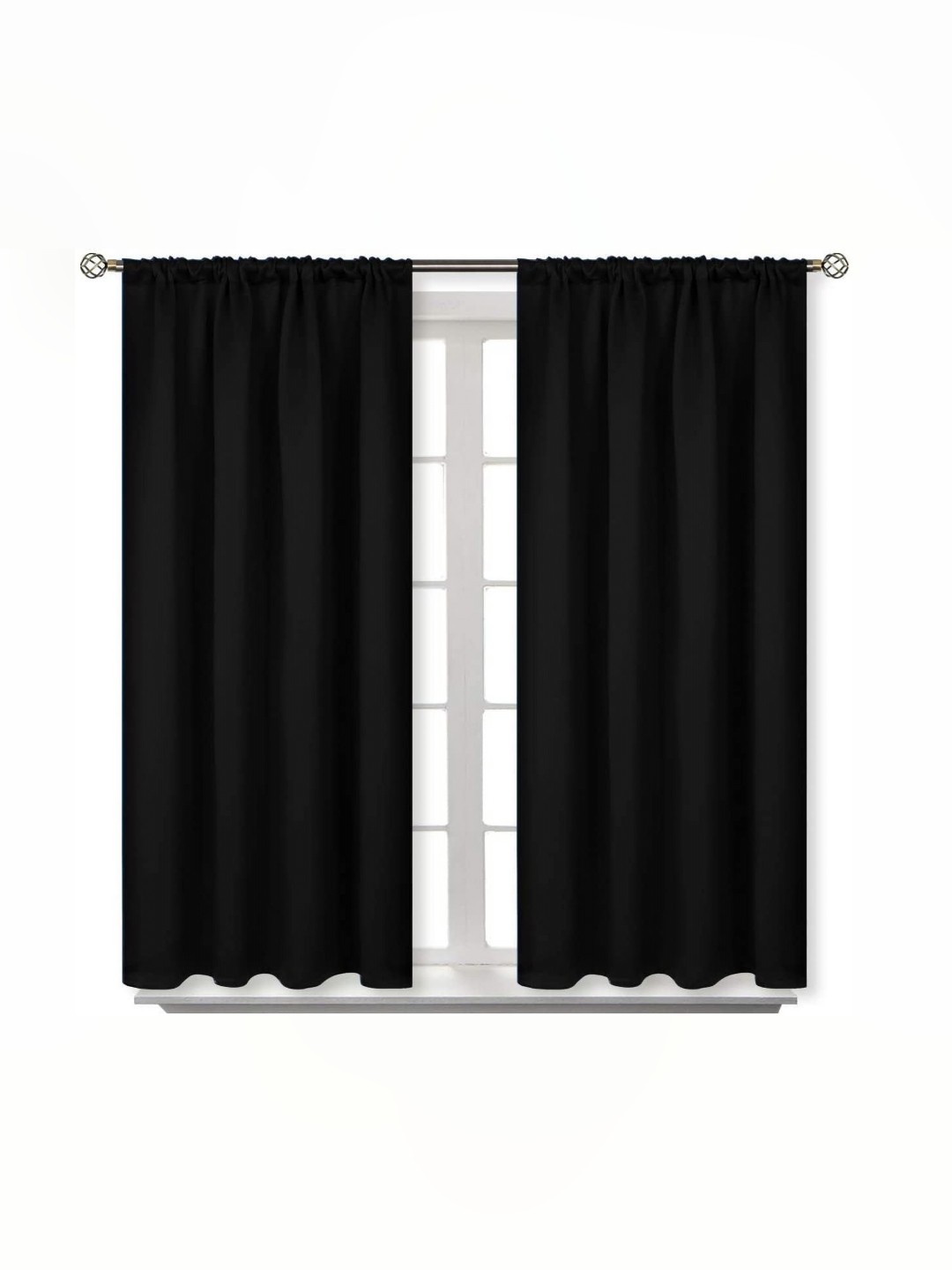 

BFAM Black Sheer Long Door Curtain
