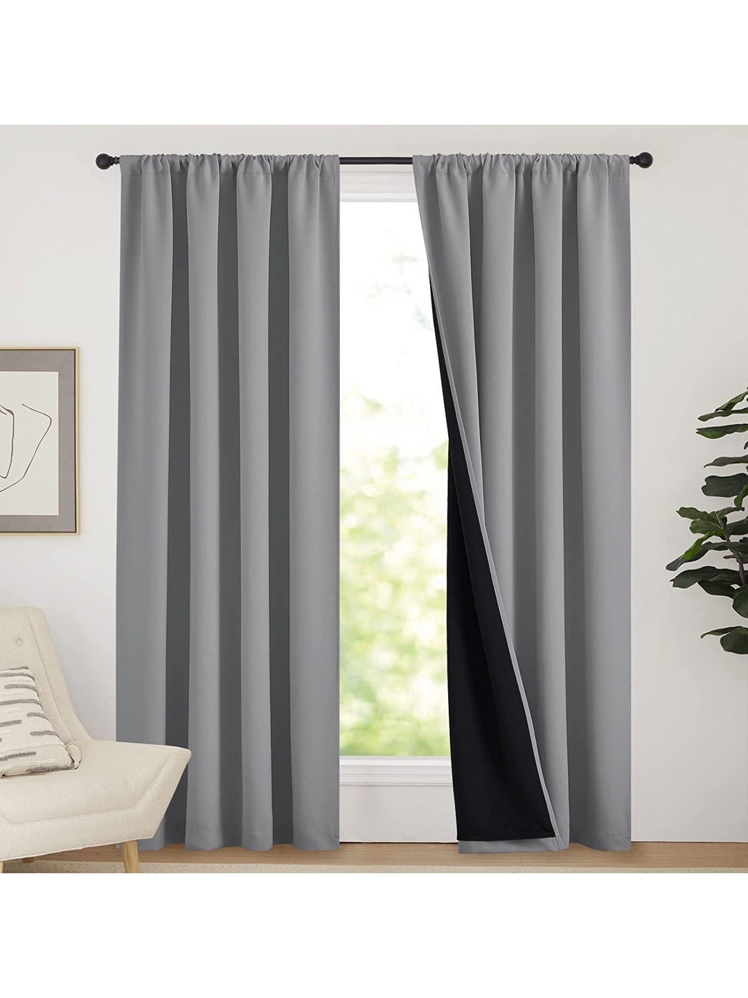 

BFAM Grey Black Out Window Curtain