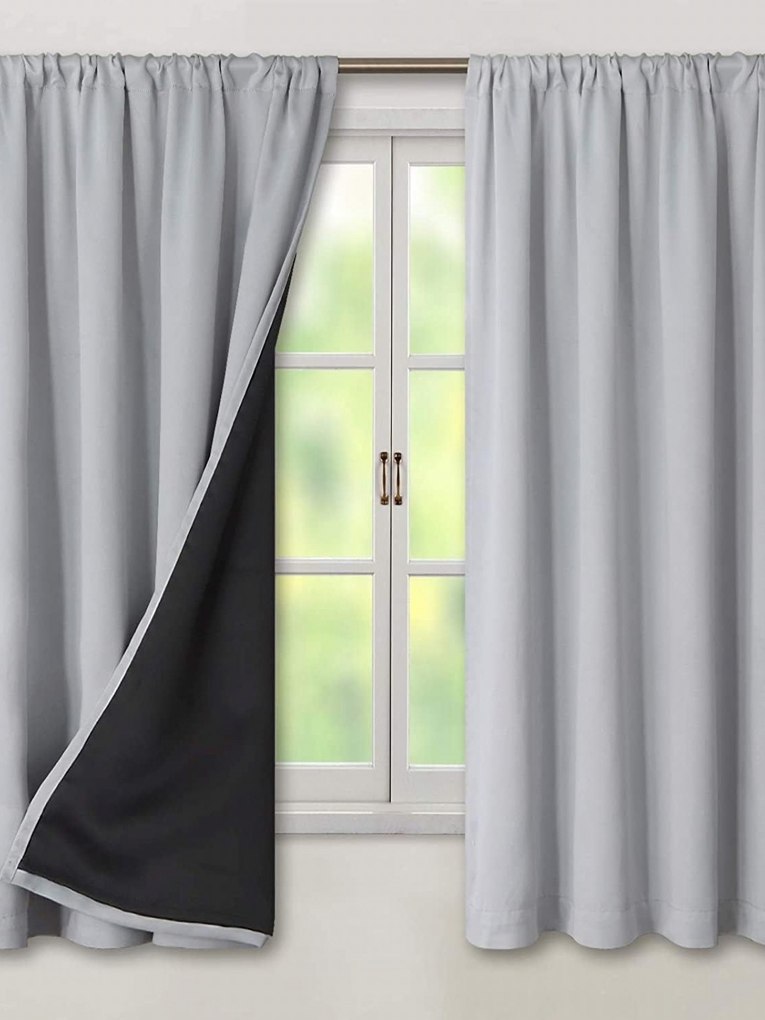 

BFAM Grey Black Out Long Door Curtain