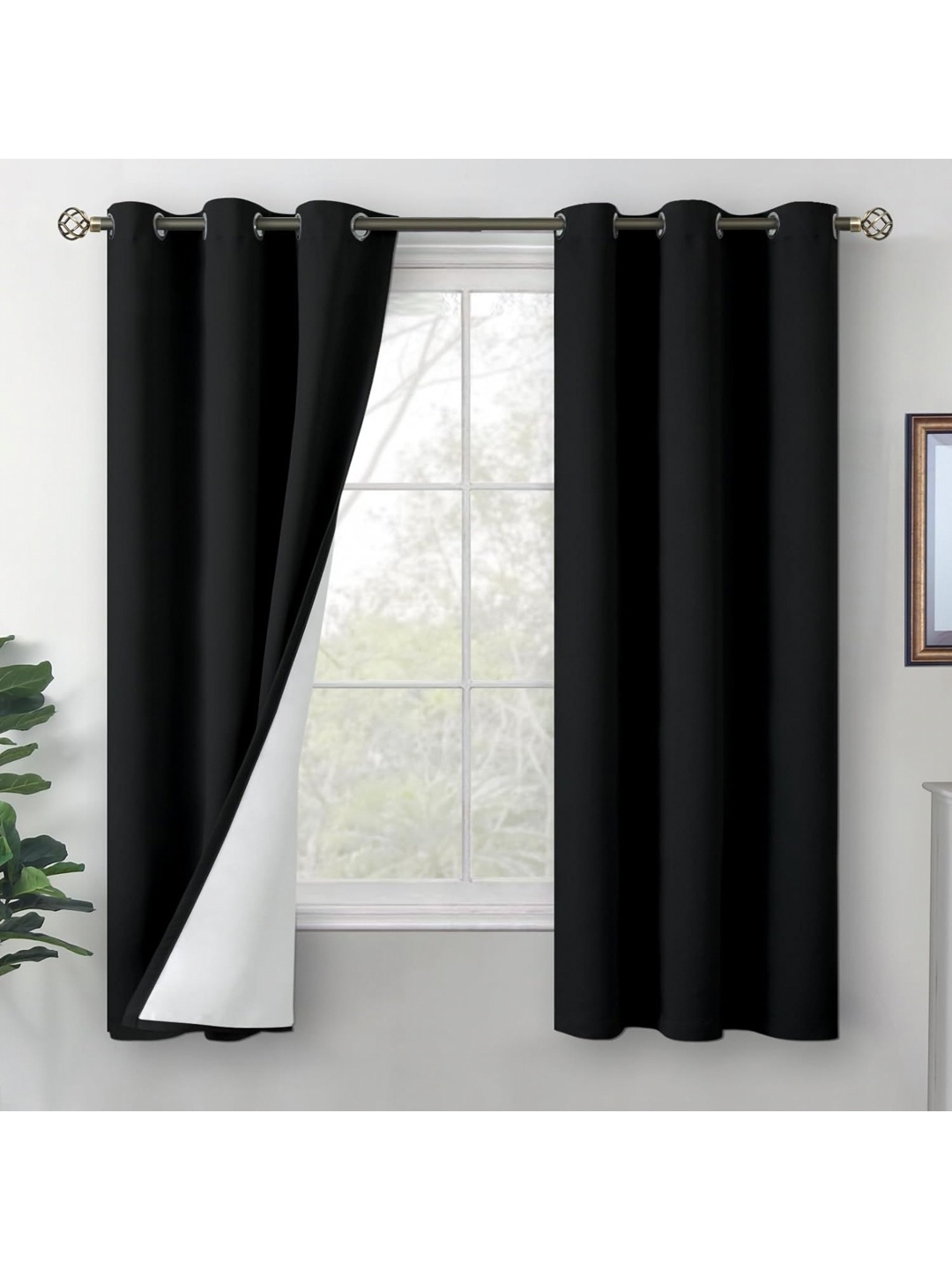 

BFAM Black & White Black Out Door Curtain