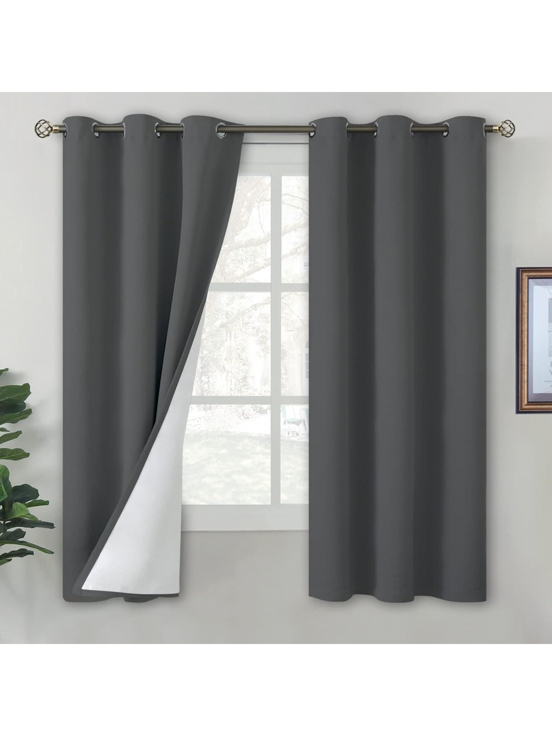 

BFAM Grey Black Out Window Curtain