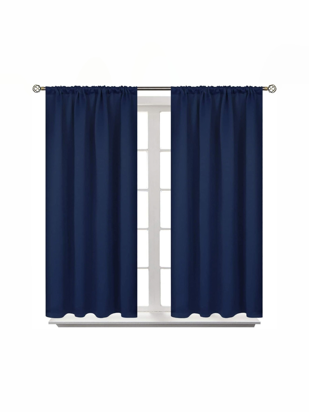 

BFAM Blue Black Out Long Door Curtain
