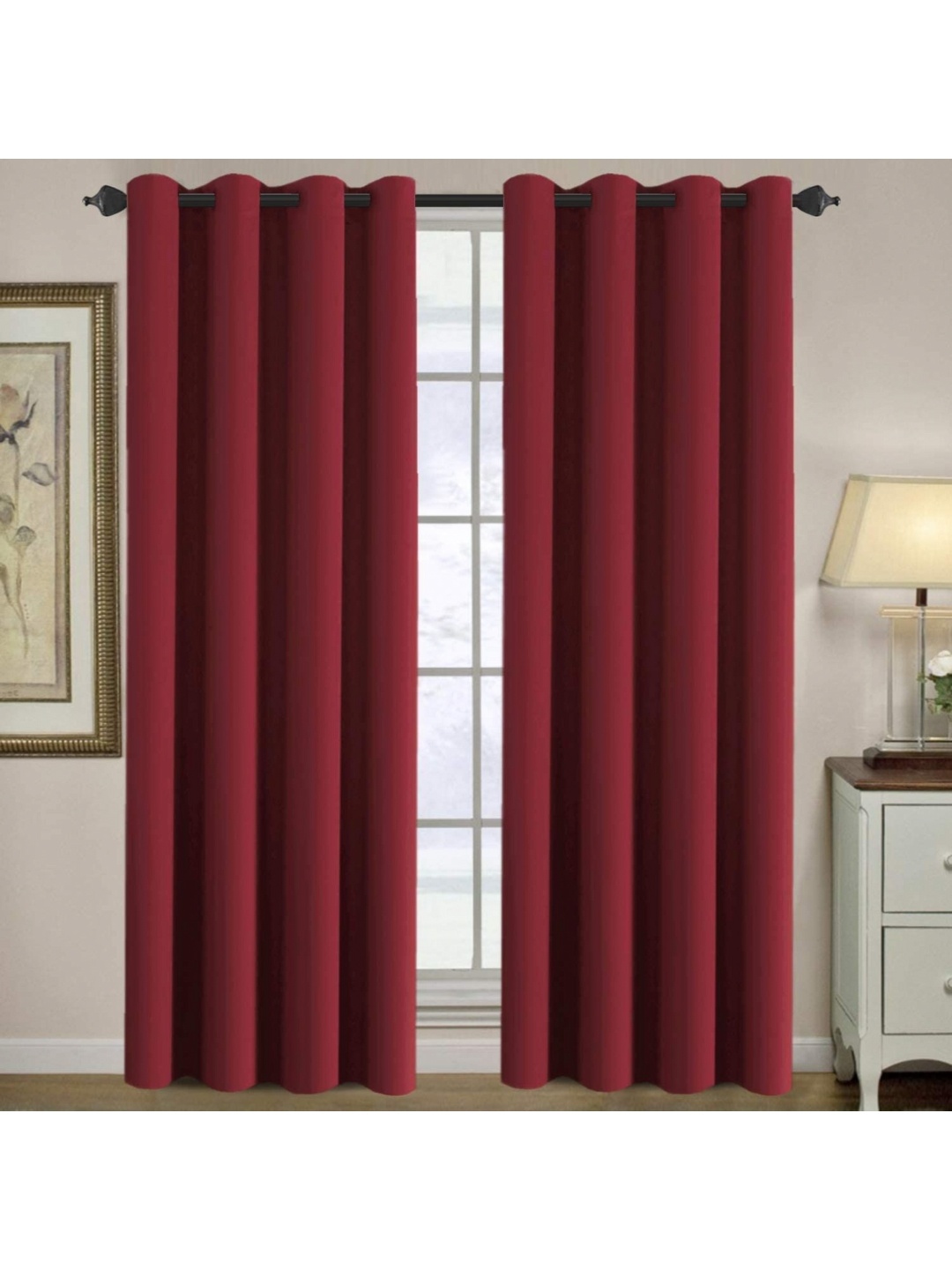 

BFAM Maroon Black Out Window Curtain