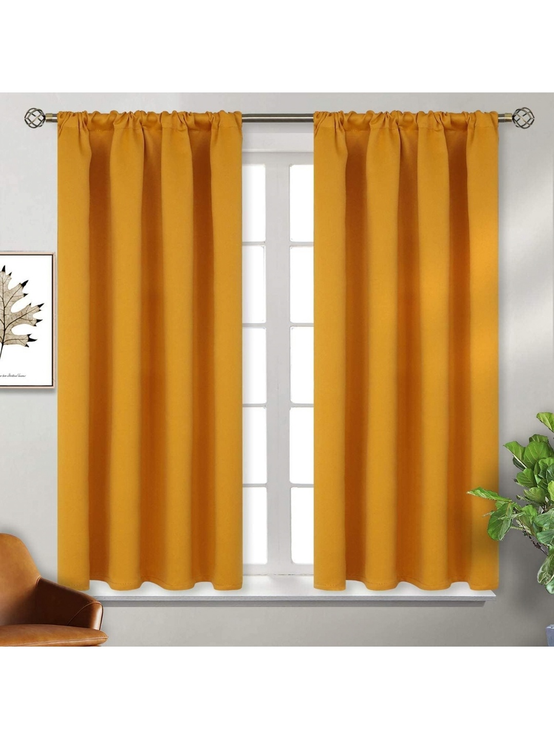 

BFAM Yellow Black Out Door Curtain
