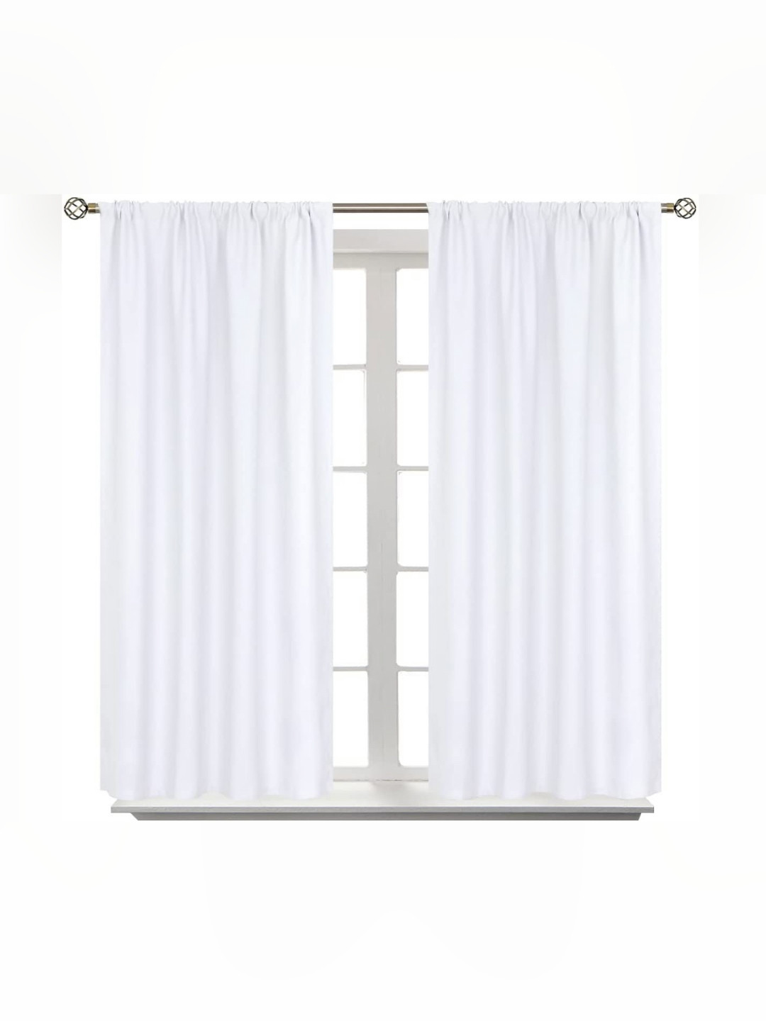 

BFAM White 2 Pieces Sheer Door Curtains