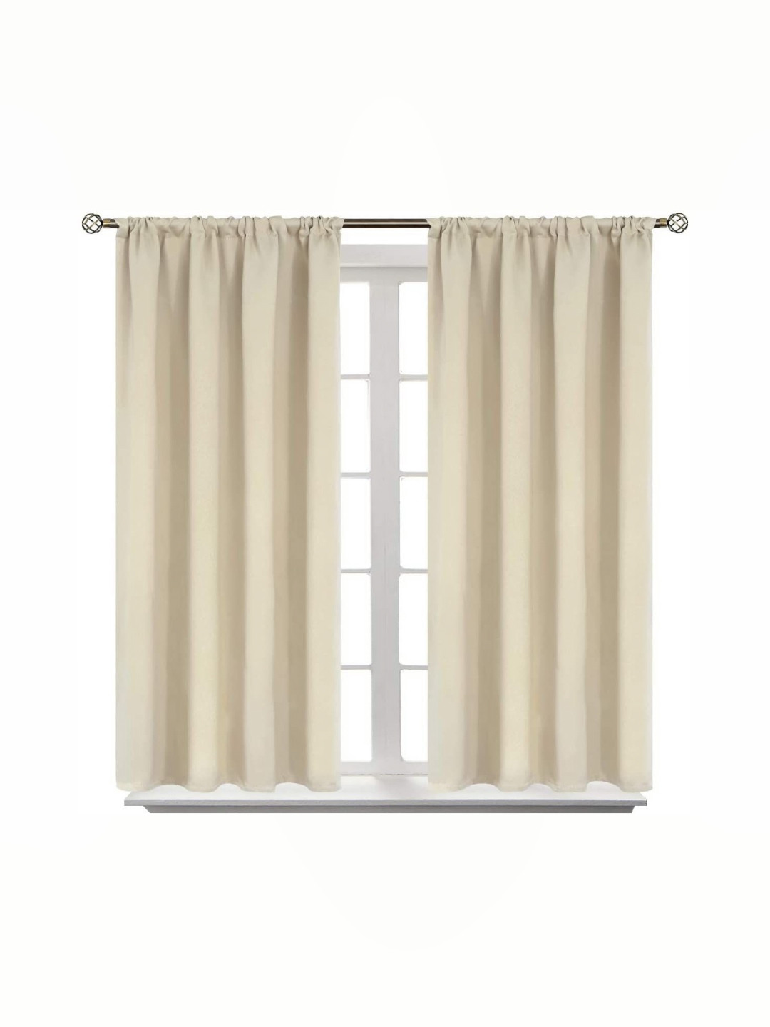 

BFAM Beige 2 Pieces Black Out Window Curtains
