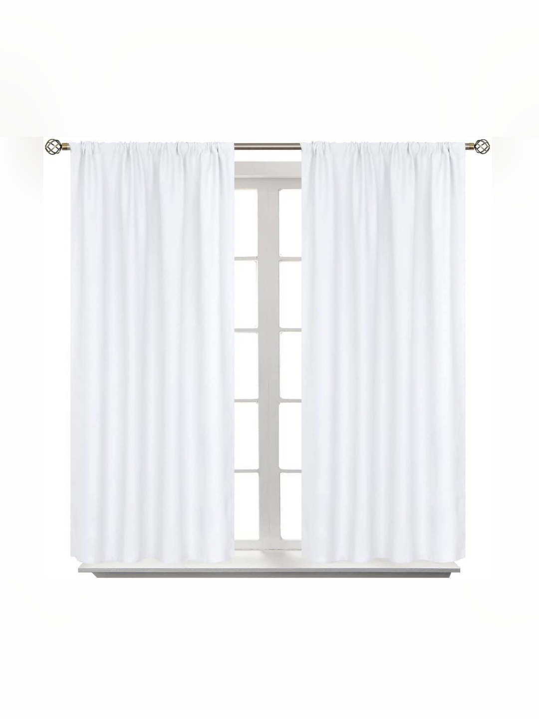 

BFAM White Black Out Long Door Curtain