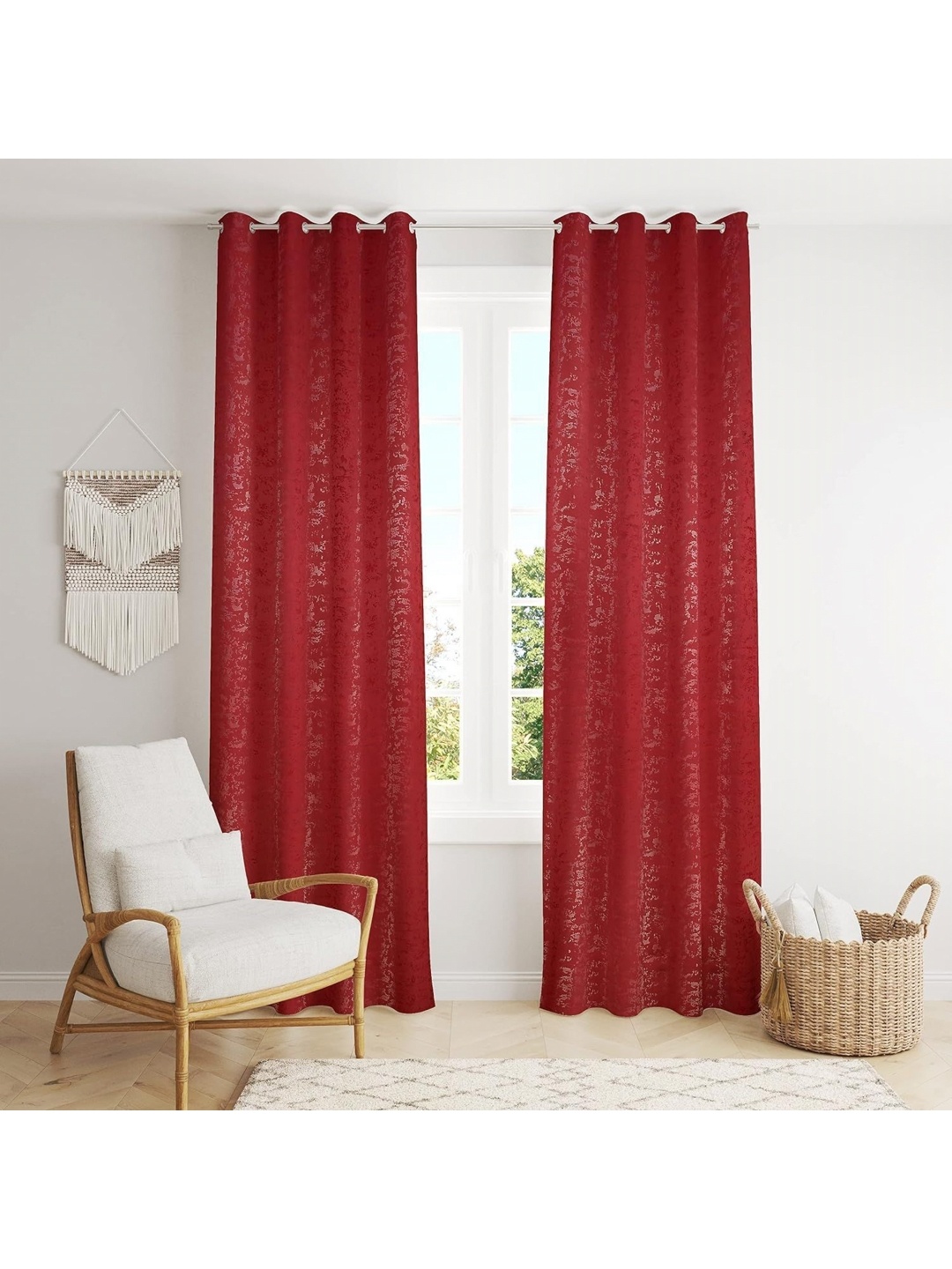 

BFAM Maroon Black Out Window Curtain