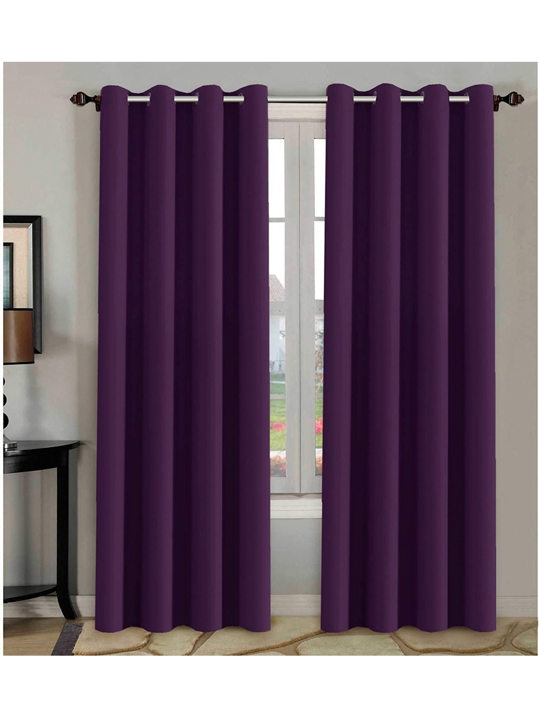 

BFAM Purple 2 Pieces Black Out Window Curtains
