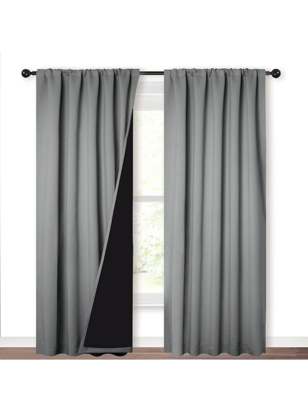 

BFAM Grey Black Out Window Curtain