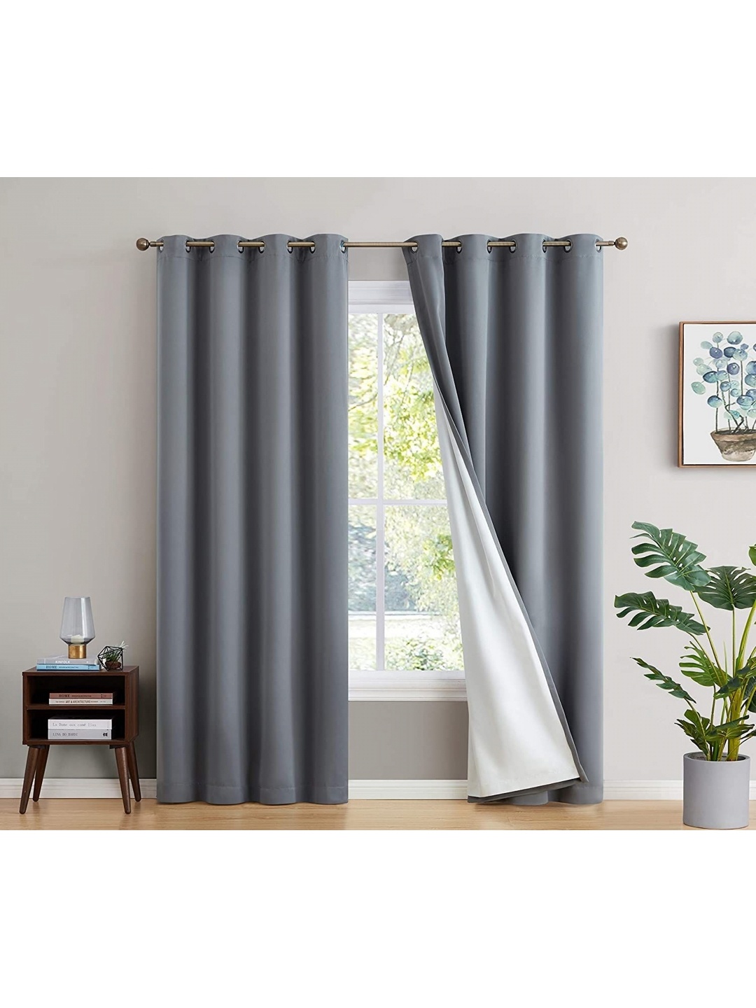 

BFAM Grey & White Sheer Door Curtain