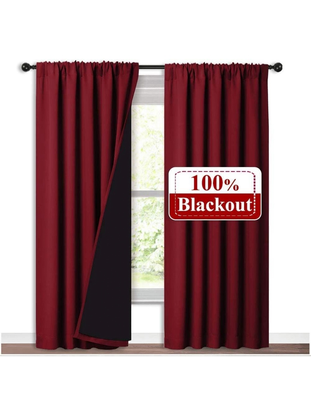 

BFAM Maroon Sheer Door Curtain