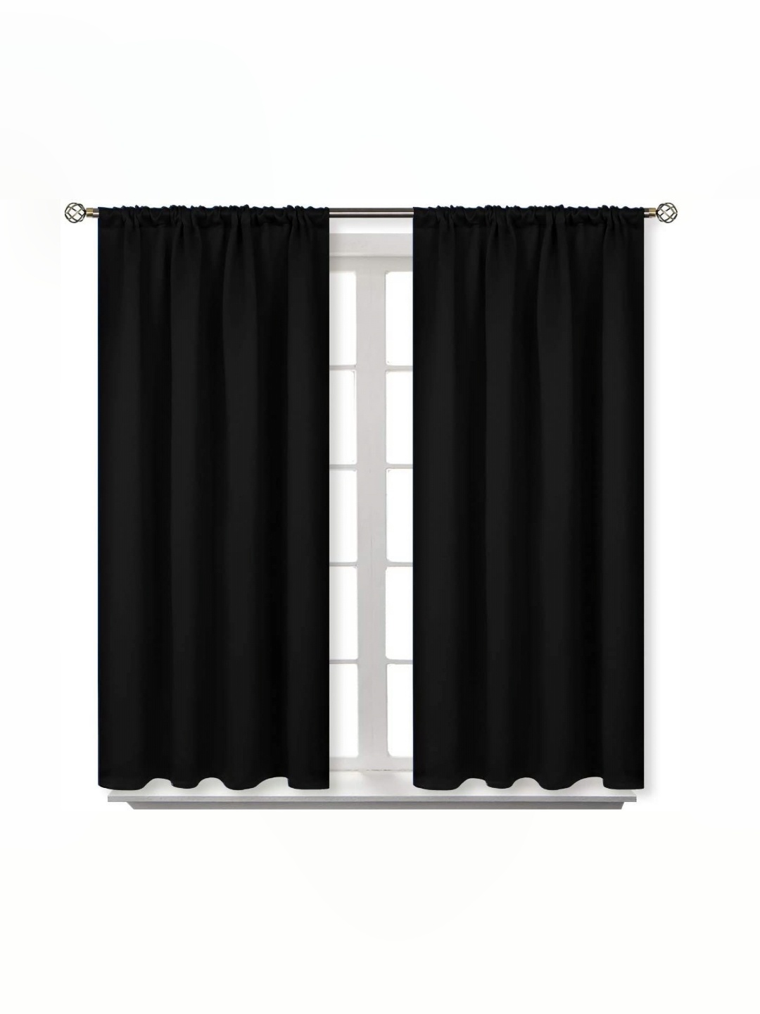 

BFAM Grey 2 Pieces Black Out Door Curtain