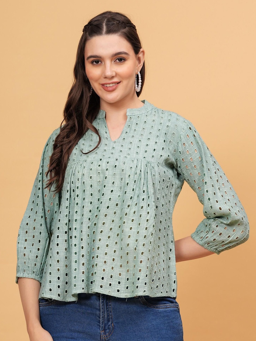 

CHIRAAI Ethnic Top, Grey