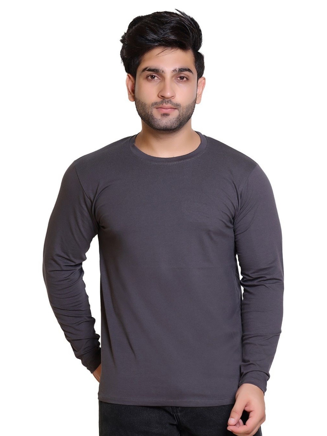 

Gajraj Men Moisture Wicking Raw Edge T-shirt, Grey