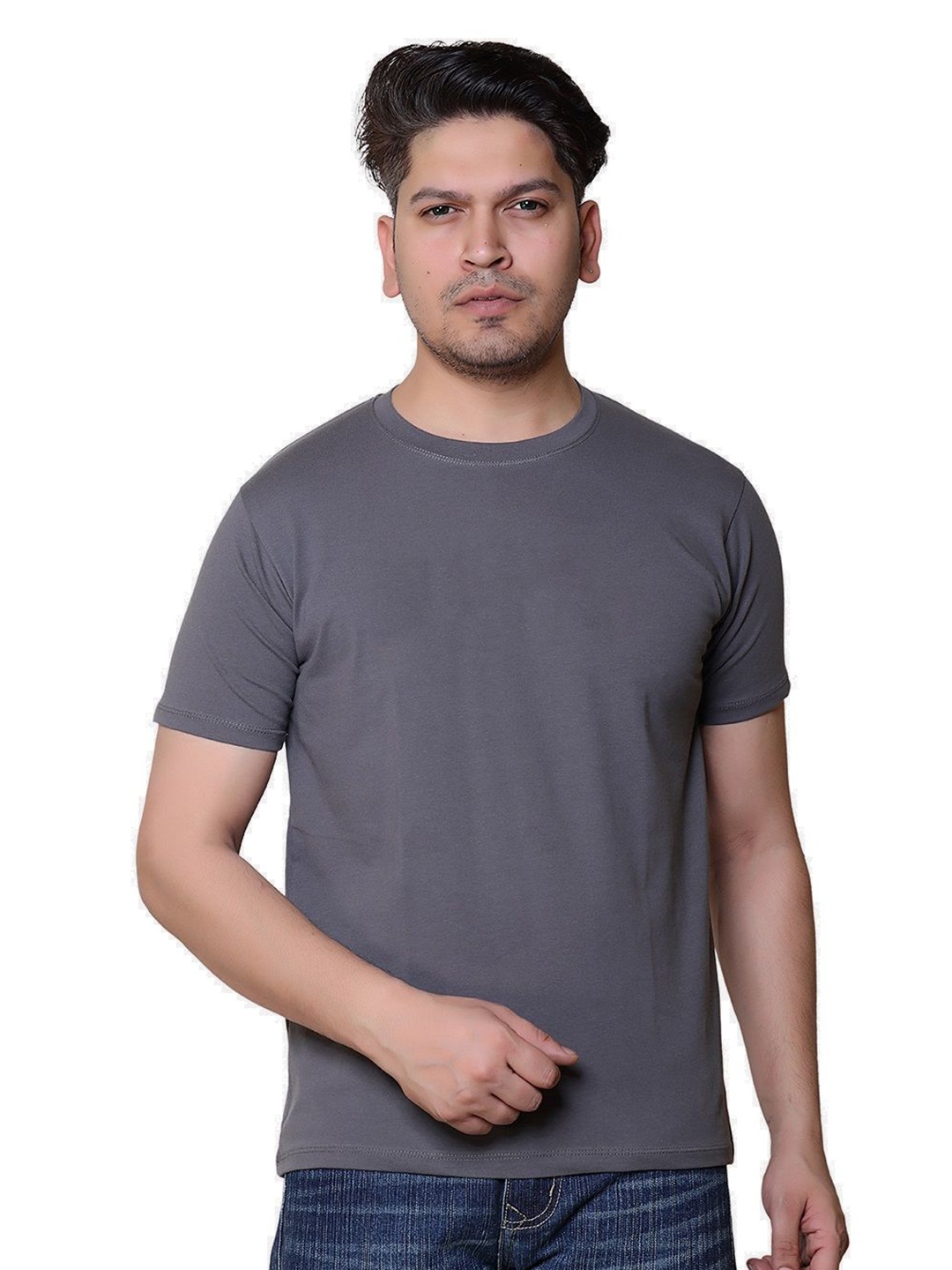 

Gajraj Men Raw Edge T-shirt, Grey