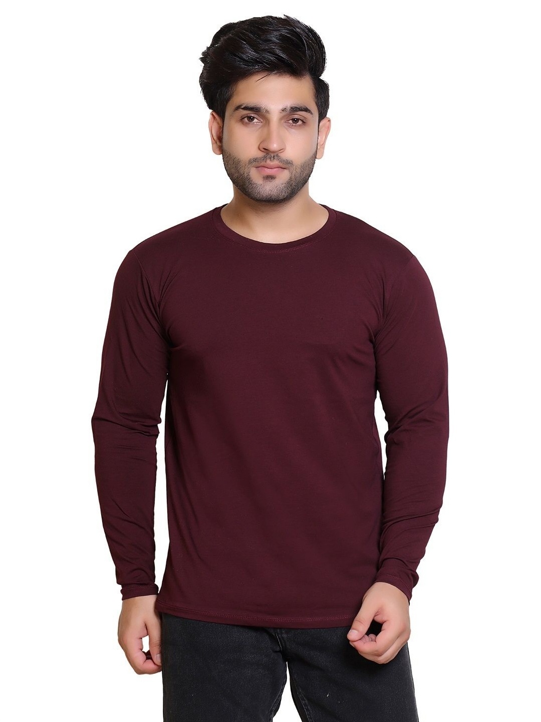 

Gajraj Men Moisture Wicking Raw Edge T-shirt, Maroon