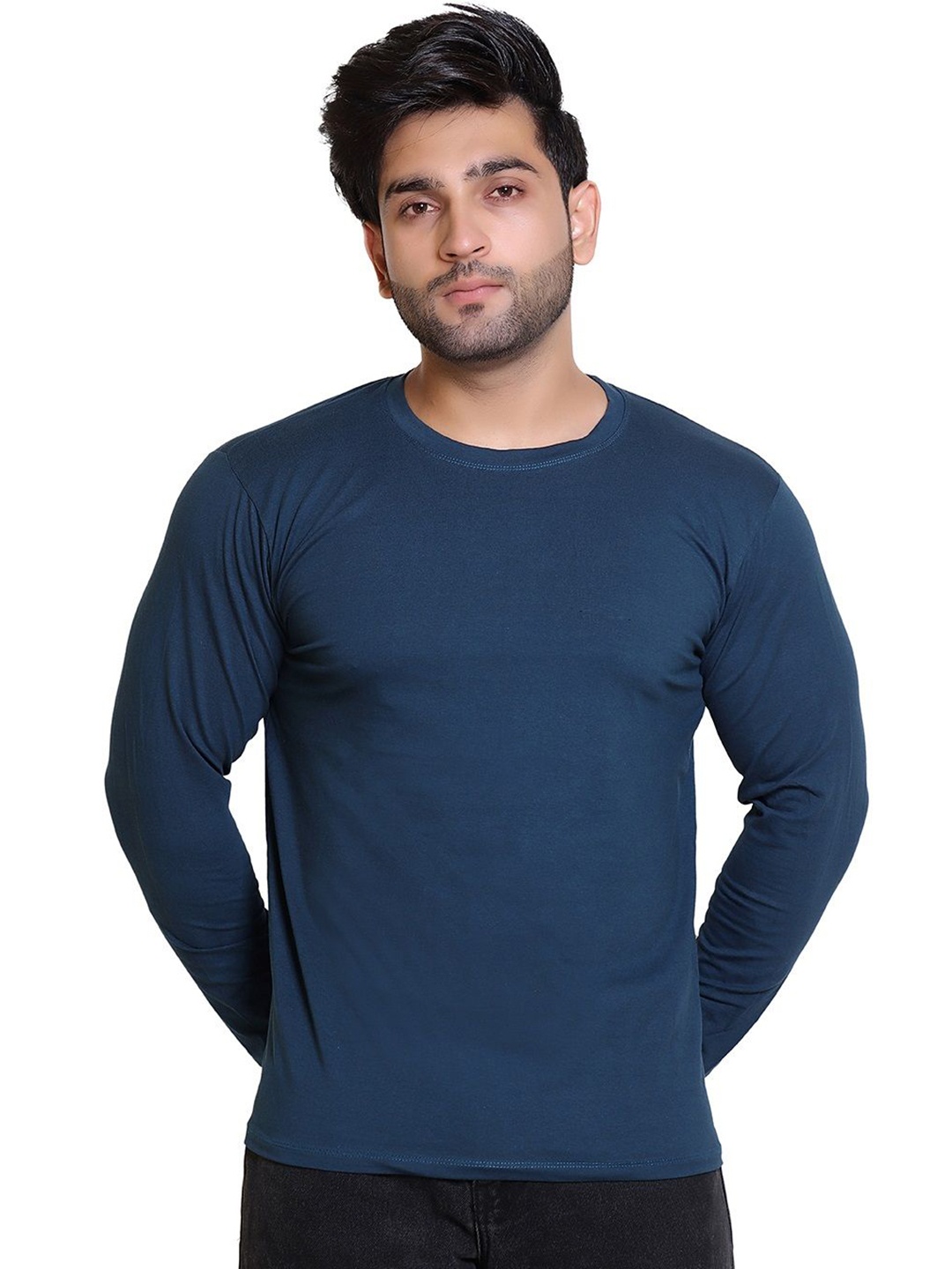 

Gajraj Men Moisture Wicking Raw Edge T-shirt, Teal