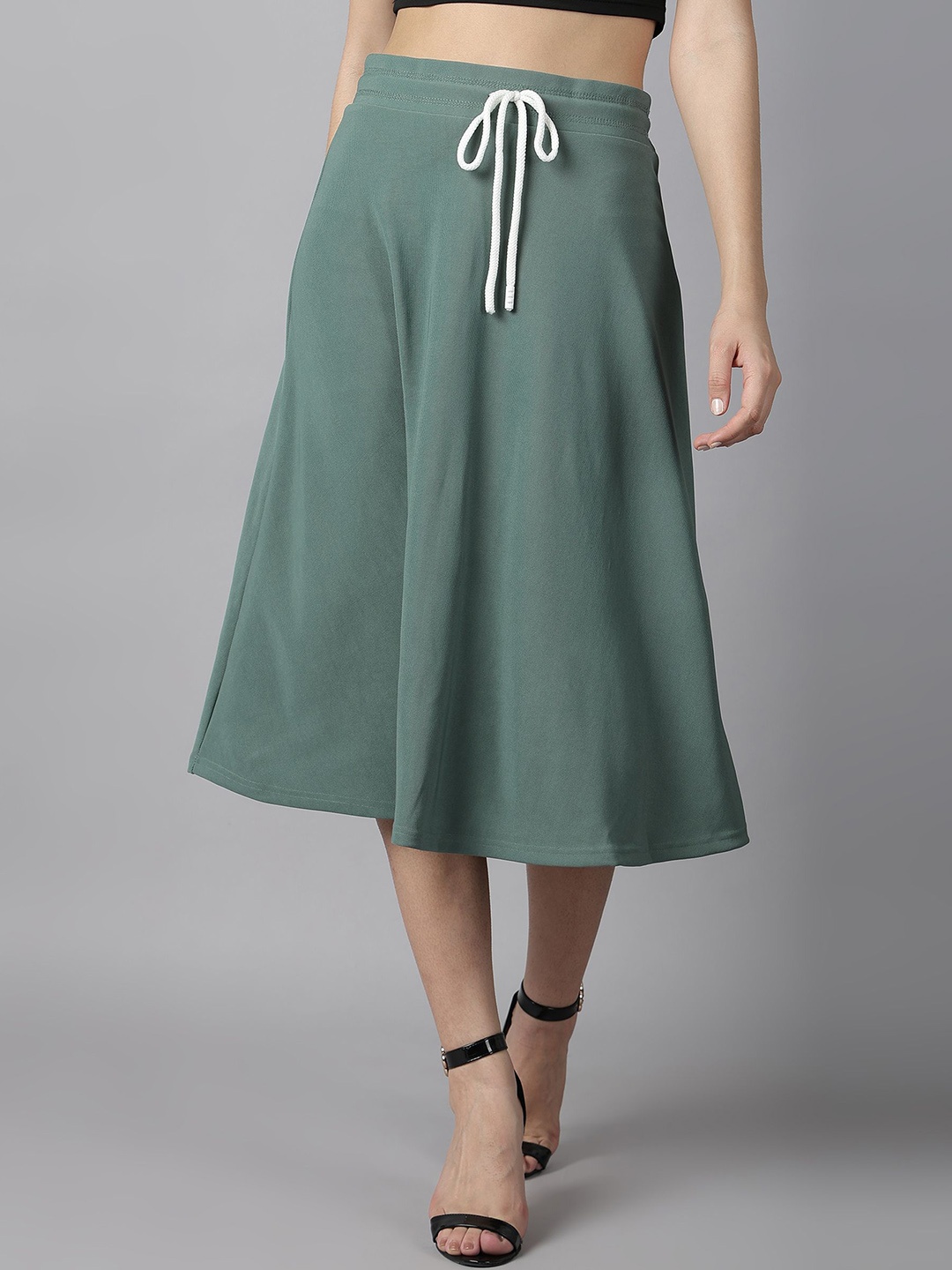 

BAESD Self Designed Flared Midi Skirt, Green