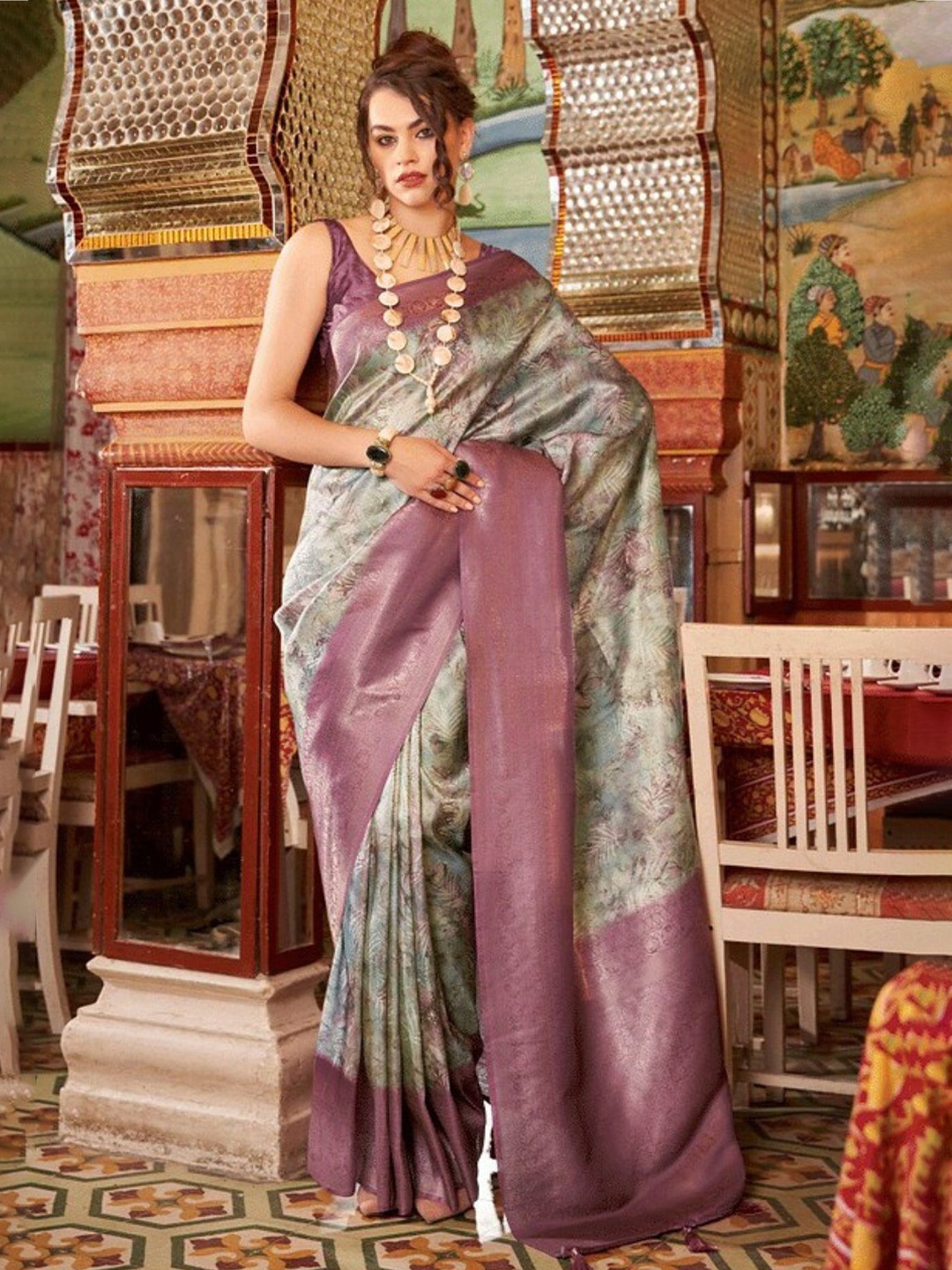 

MySilkLove Woven Design Banarasi Saree, Grey