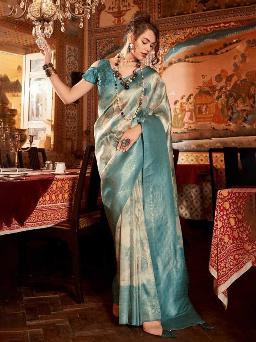 

MySilkLove Woven Designed Zari Banarasi Saree, Blue