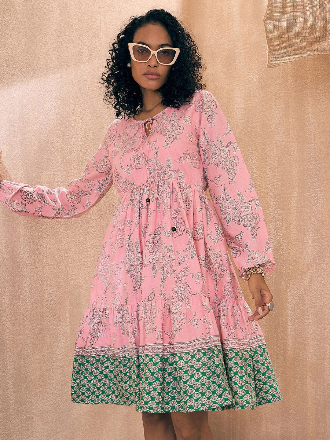 

Pink Paprika by SASSAFRAS Floral Print Fit & Flare Dress