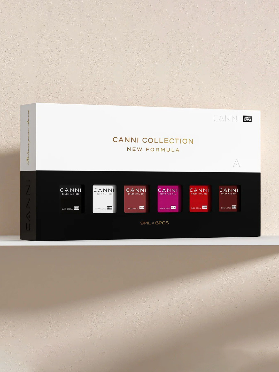 

CANNI Hema Free Set Of 6 UV Soak Off Gel Nail Polish - 9ml Each - 2301, Black