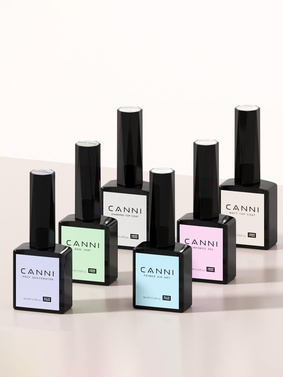 

CANNI Hema Free Set Of 6 UV Soak Off Gel Nail Polish - 9ml Each - 2300, Transparent