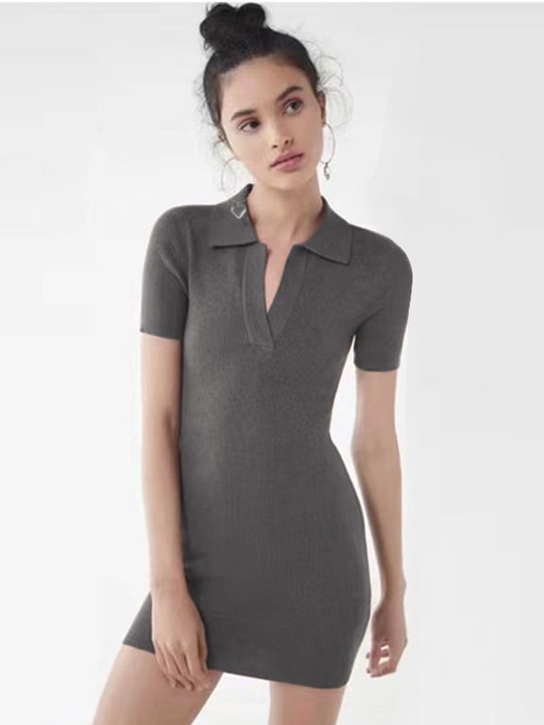 

StyleCast x Revolte Ribbed T-Shirt Mini Dress, Grey