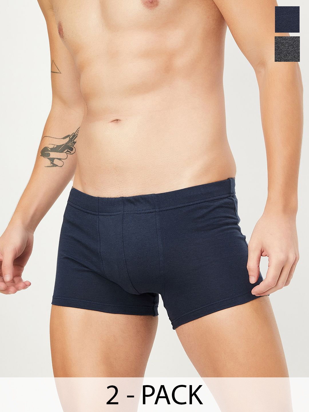

max Pack Of 2 Men Outer Elastic Trunk 1000014015396, Navy blue
