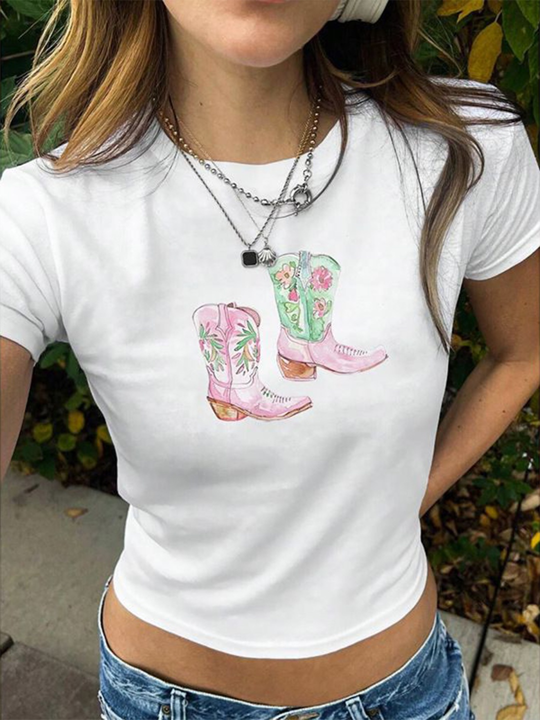 

StyleCast x Revolte Print Top, White