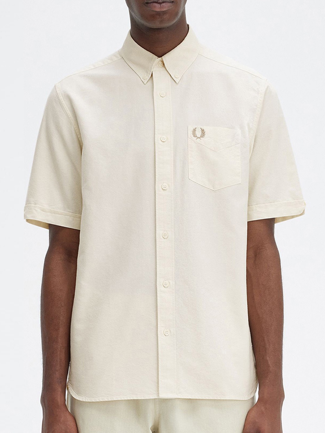 

Fred Perry Men Button-Down Collar Casual Shirt, Cream