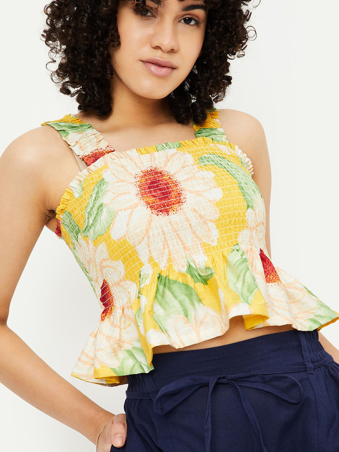 

max women Blouson Top, Yellow