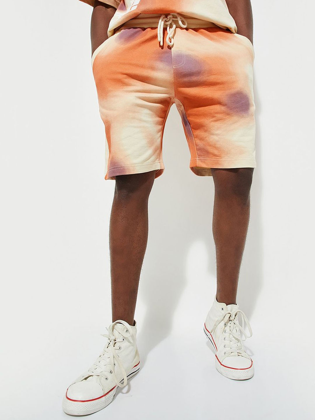 

max URB_N Men Regular Fit Tie & Dye Shorts, Orange
