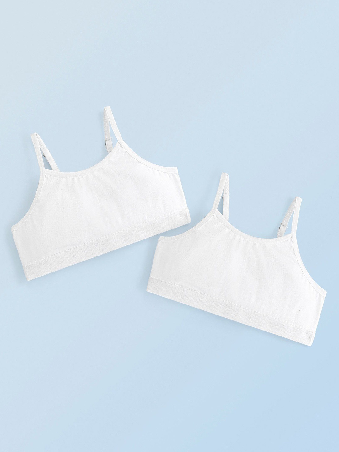 

Honeyhap Girls Pack of 2 Cotton Camisoles, White