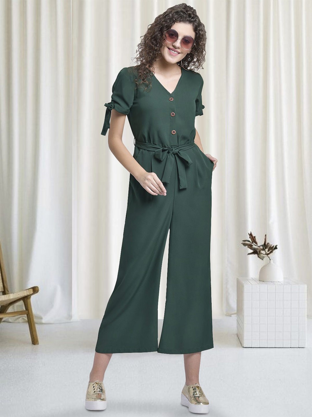 

Martini Tie-Ups Basic Jumpsuit, Green