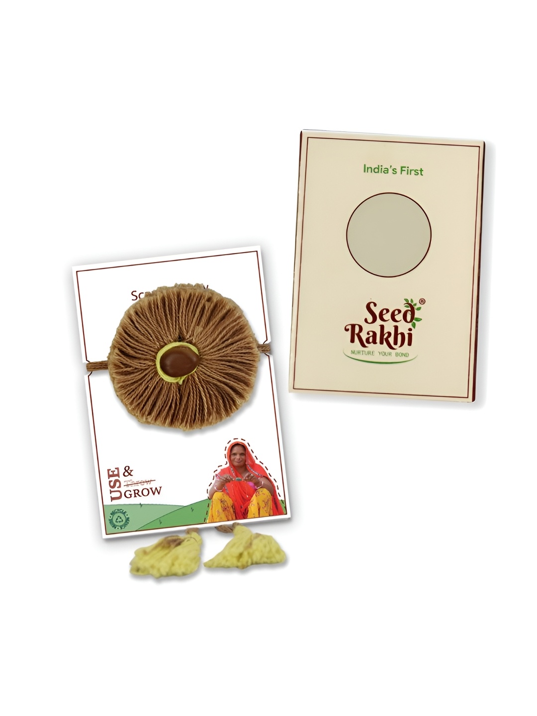 

Indigifts Elder Brother Natural Organic Plantable Seed Rakhi, Brown
