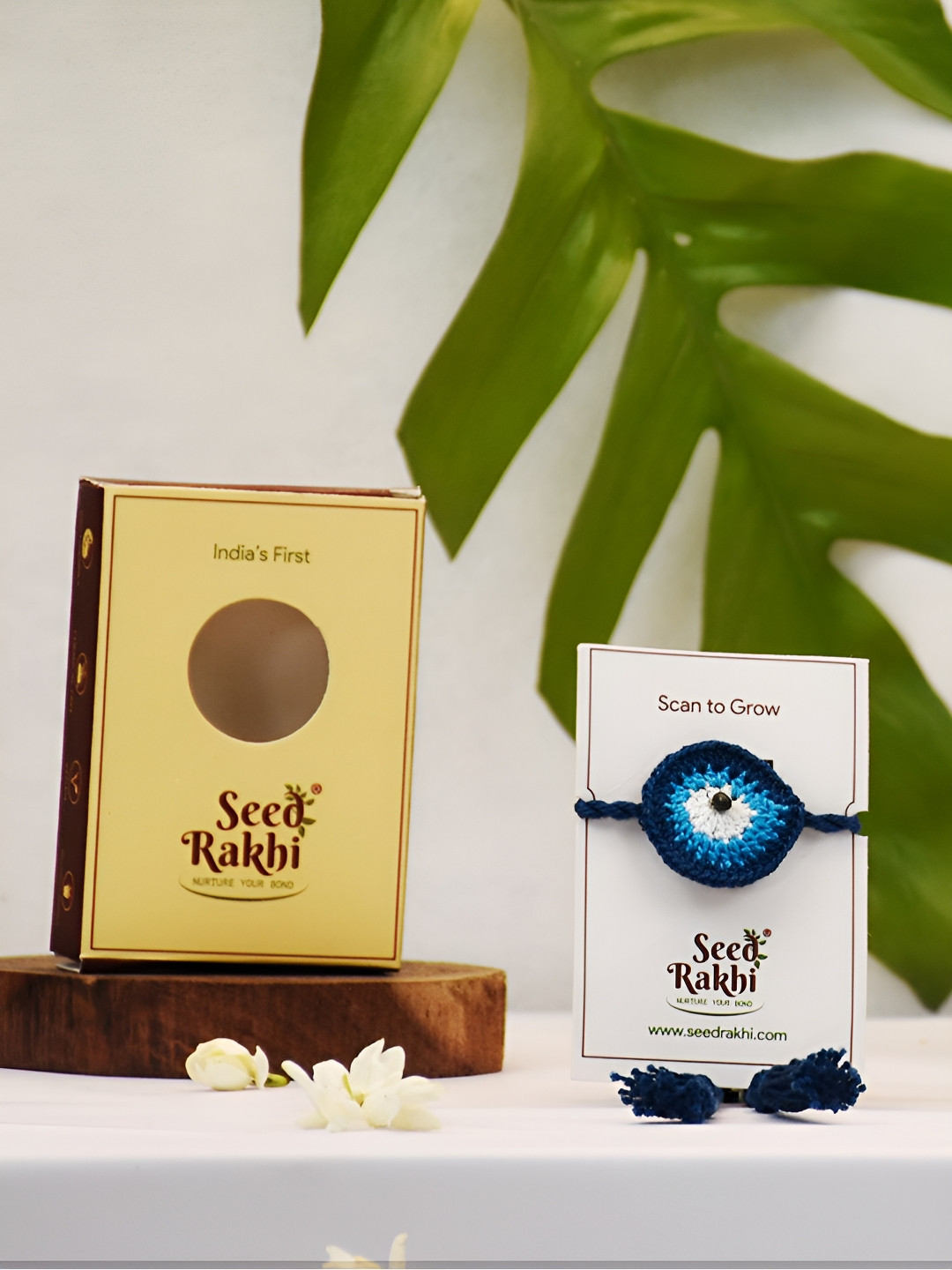 

Indigifts Brother and Bhabhi Plantable Seed Rakhi, Blue